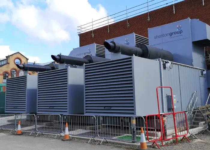 Standby generators installed at a site in Cardiff